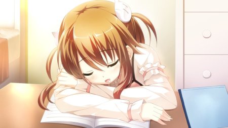 Аниме спит на парте