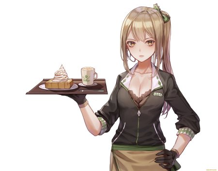 Аниме девушка официантка