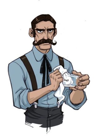 Одежда официантки для рисования