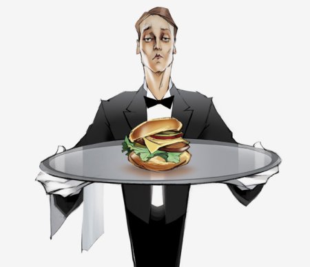 Аниме девушка официантка