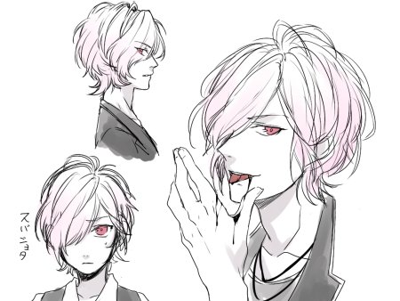 Субару Сакамаки черно белый