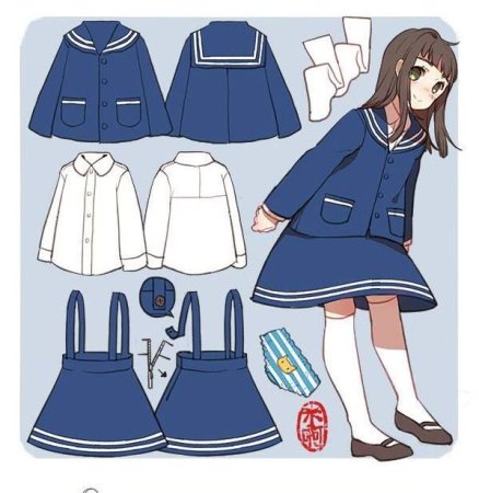 Японская Школьная форма аниме референс