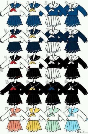 Школьная форма аниме референс