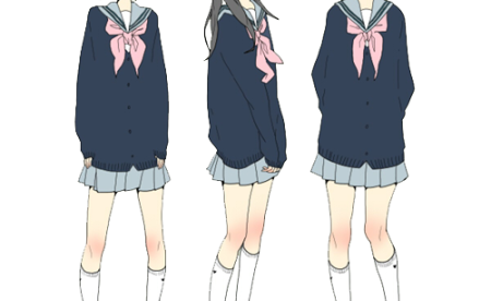 Тян в школьной форме референс