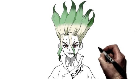 Сенку доктор Стоун рисунок