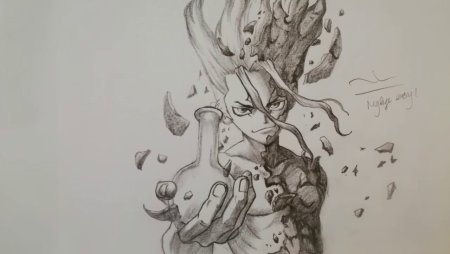 Сенку доктор Стоун карандашом