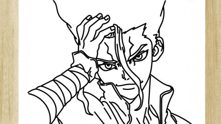 Сенку раскраска доктор Стоун