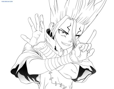 Доктор Стоун сенку черно белый