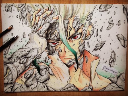 Сенку доктор Стоун рисунок