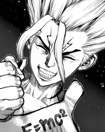 Доктор Стоун сенку черно белый