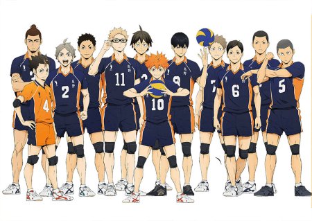 Аниме волейбол команда Карасуно