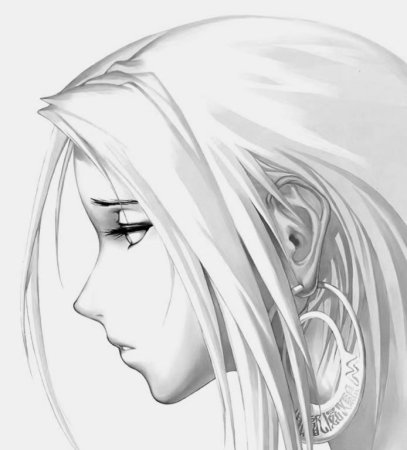 Аниме девушка в профиль