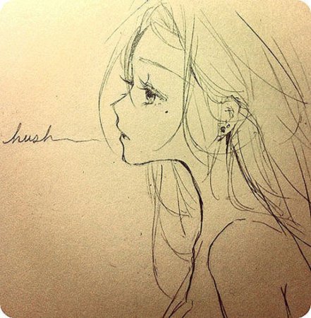 Аниме лицо в профиль девушки