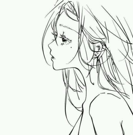 Аниме лицо в профиль девушки