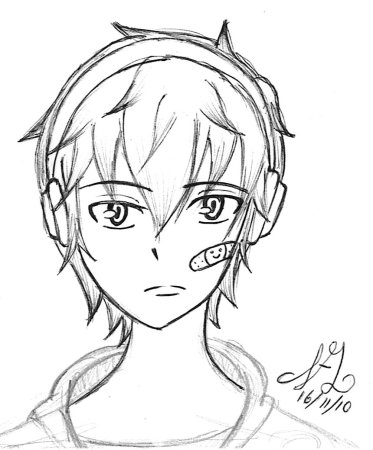 Аниме голова мальчика