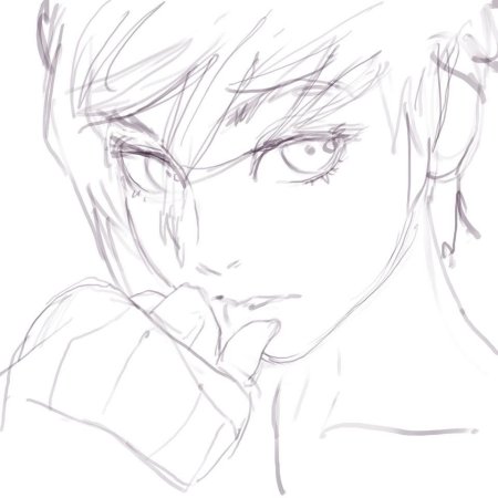 Аниме лицо парня карандашом