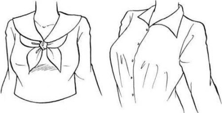 Складки одежды на груди