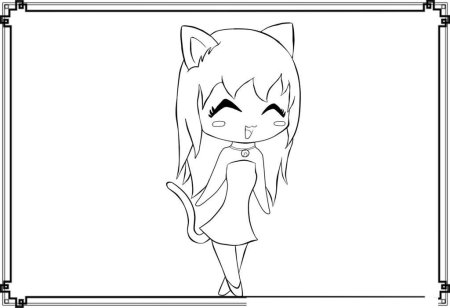 Раскраска для девочек девочка кошка