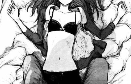 Аниме парень и девушка в кровати