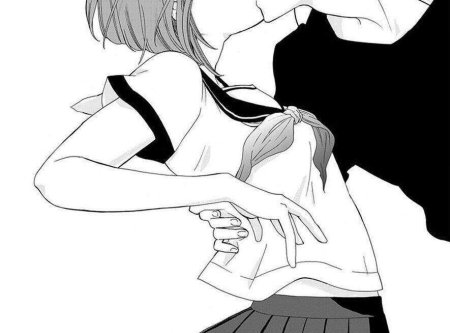 Аниме поцелуй чб