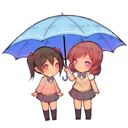Две девочки под зонтом