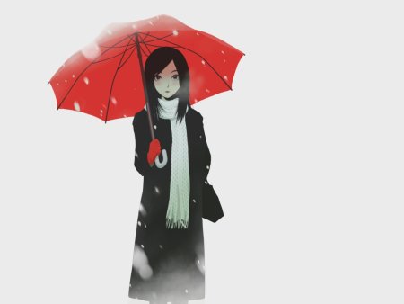 Аниме девушка с зонтом