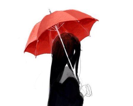 Девушка под зонтом