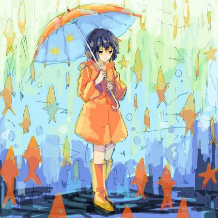 Аниме девочка с зонтиком