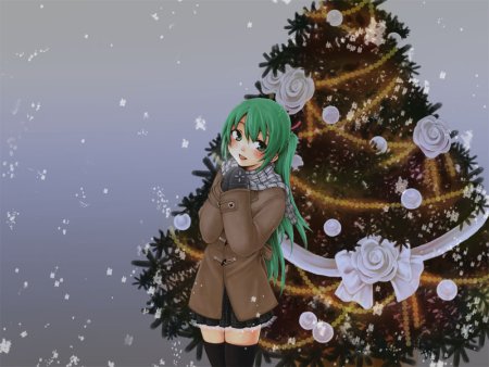 Новогодняя елка аниме