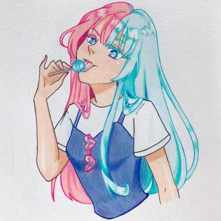 Аниме девочка со сплитом волос