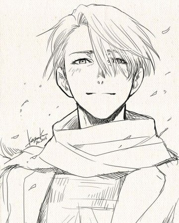 Аниме рисунки Юри на льду Виктор