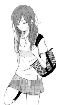 Аниме школьница чб