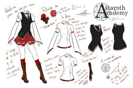 Эскиз одежды аниме школа