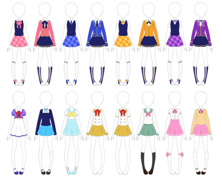 Школьная одежда аниме для рисования