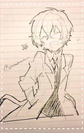 Дадзай Осаму срисовать