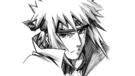 Минато Намикадзе черно белый