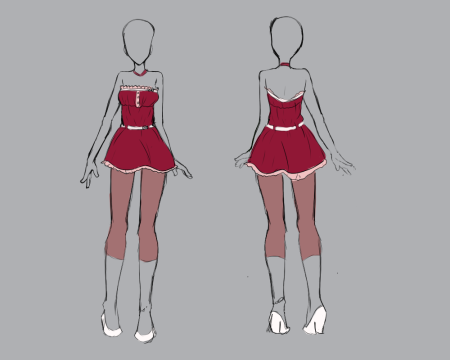 Моделька для рисования одежды аниме