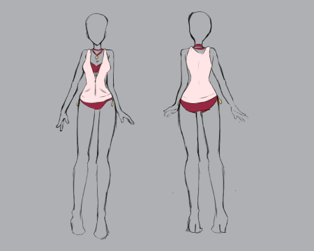 Моделька для рисования одежды аниме
