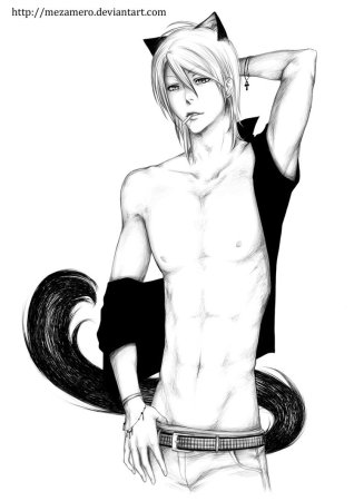 Себастьян Михаэлис полураздетый