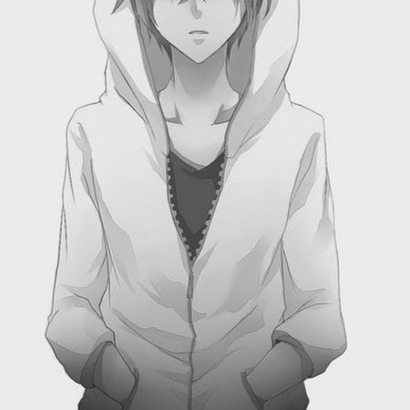 Аниме кун в толстовке с капюшоном