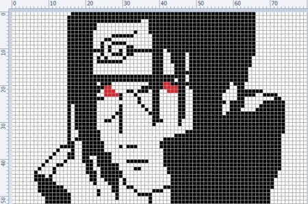 Рисование по клеточкам Наруто