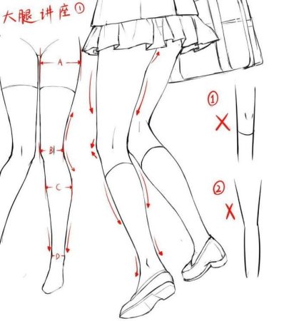 Как нарисовать ноги аниме