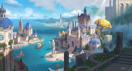 Замок фэнтези большой красивый