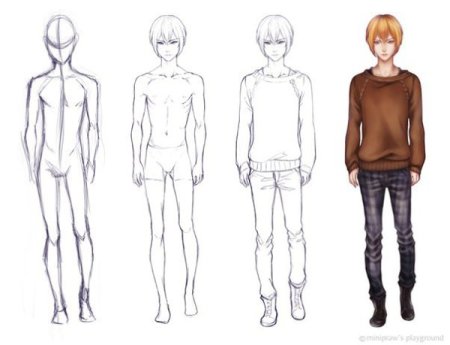 Эскизы аниме персонажей