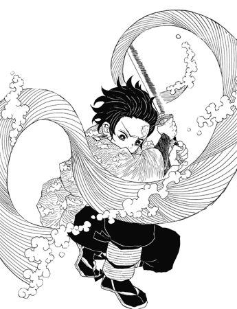 Черно белая Манга клинок рассекающий демонов