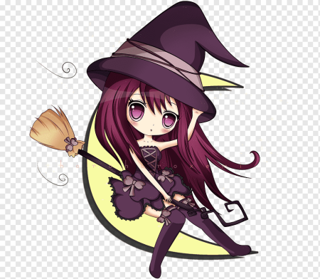Чиби ведьма на метле аниме Witch