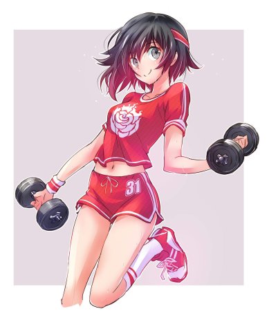 Ruby Rose anime в спортивках