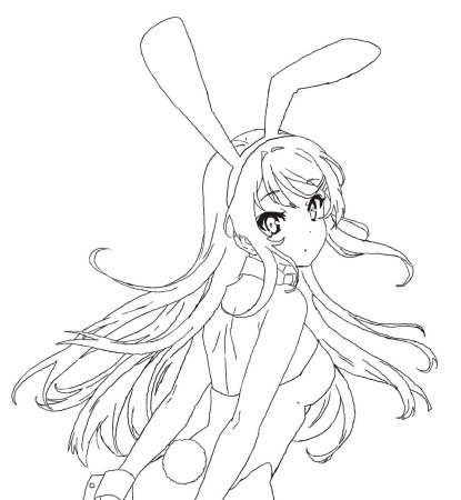 Раскраски аниме Зайка