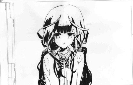 Аниме принт черно белый