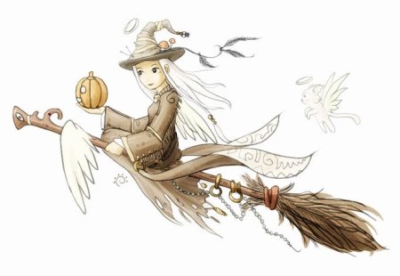 Ведьма на метле арт